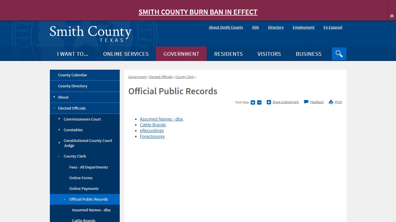 Official Public Records | Smith County, TX